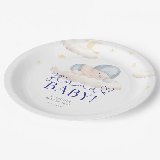 Assiettes En Carton Noël Père Noël Baby Boy Douche (Angle)