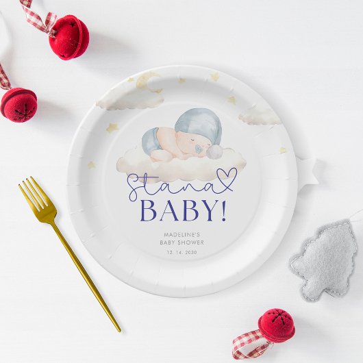 Assiettes En Carton Noël Père Noël Baby Boy Douche