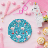 Assiettes En Carton Noël père Noël flamant (Fête)