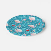 Assiettes En Carton Noël père Noël flamant (Angle)