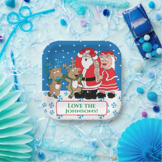 Assiettes En Carton Noël Père Noël Fun (Fête)