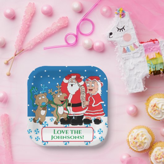 Assiettes En Carton Noël Père Noël Fun (Fête)