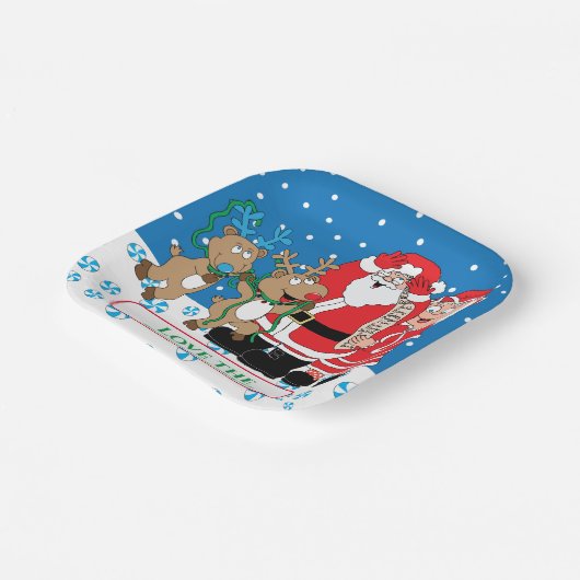 Assiettes En Carton Noël Père Noël Fun (Angulaire)