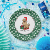 Assiettes En Carton Noël Père Noël Goldendoodle (rouge or) Chien migno (Fête)