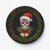 Assiettes En Carton Noël Père Noël Jour Du Crâne Sugar Morts (Devant)