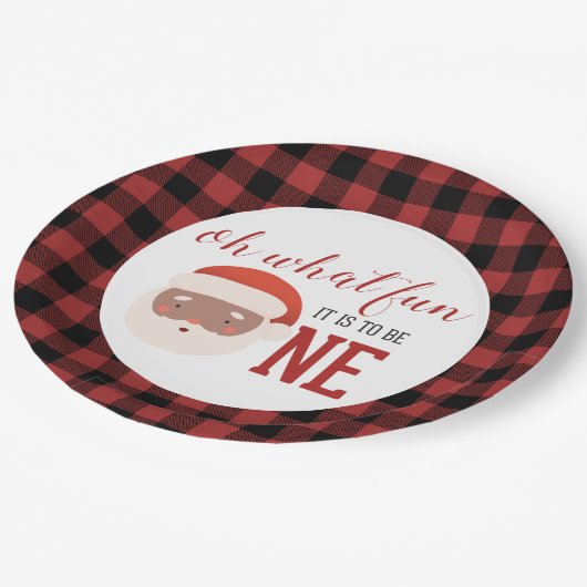 Assiettes En Carton Noël Père Noël Premier Anniversaire Plaque Papier (Angle)