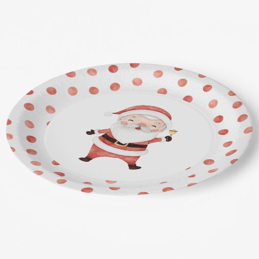 Assiettes En Carton Noël Père Noël Premier Anniversaire Plaque Papier (Angle)