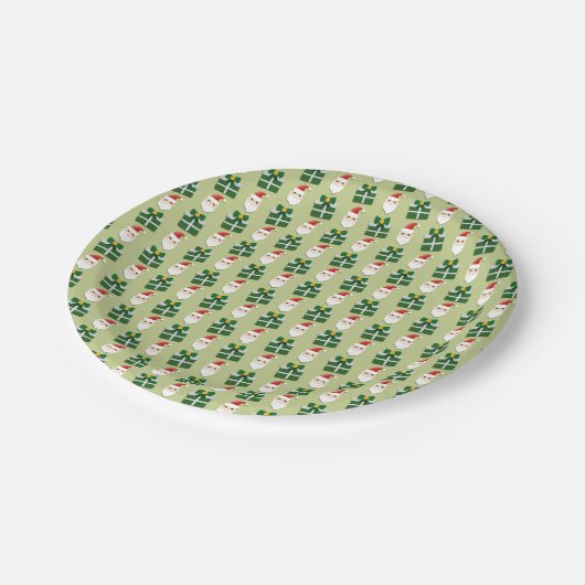 Assiettes En Carton Noël Père Noël Red et Green Festive (Angle)