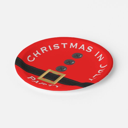 Assiettes En Carton Noël Père Noël rouge en juillet Personnalisé (Angle)