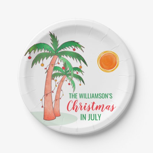 Assiettes En Carton Noël personnalisé à la fête de juillet (Devant)