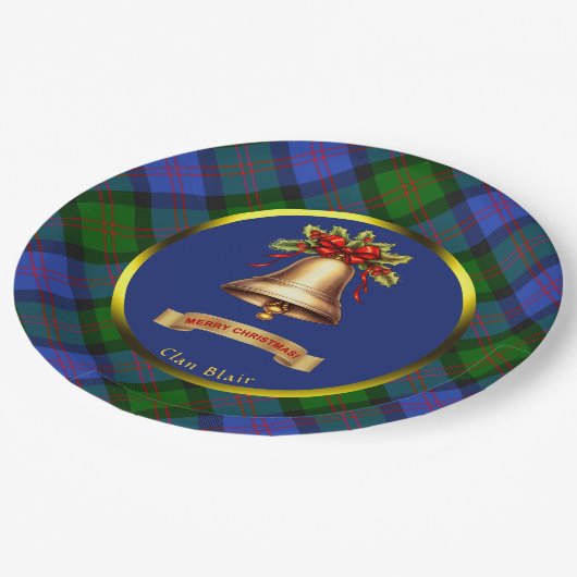 Assiettes En Carton Noël personnalisé Blair Tartan (Angle)