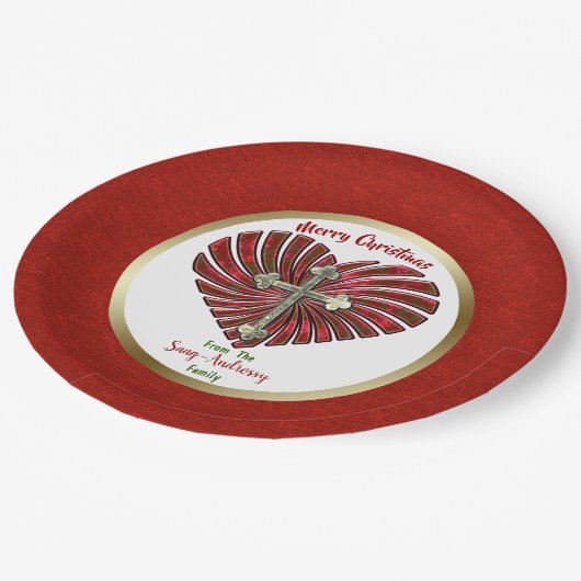 Assiettes En Carton Noël personnalisé Cross-My-Heart (Angle)