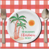 Assiettes En Carton Noël personnalisé en Juillet Palmiers