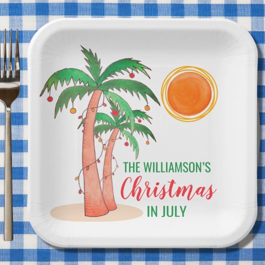 Assiettes En Carton Noël personnalisé en Juillet Plaques papier du Par