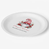 Assiettes En Carton Noël personnalisé Gnome Poinsettia vacances (Angle)