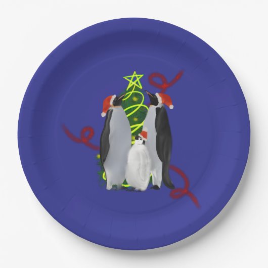 Assiettes En Carton Noël pingouin (Devant)
