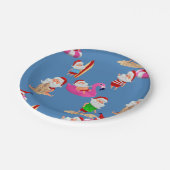 Assiettes En Carton Noël plage santa claus vacances (Angle)