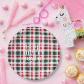 Assiettes En Carton Noël Plaid moderne | Joyeux Joyeux (Fête)