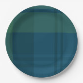Assiettes En Carton Noël plaid simple marine verte fête de vacances (Devant)