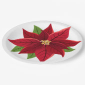 Assiettes En Carton Noël Poinsettia (Angle)