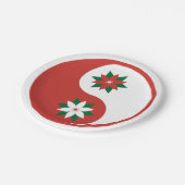 Assiettes En Carton Noël Poinsettia Yin Yang (Angle)