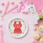 Assiettes En Carton Noël Red Lace Angel  (Fête)