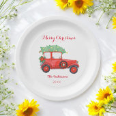 Assiettes En Carton Noël Red Truck Holiday