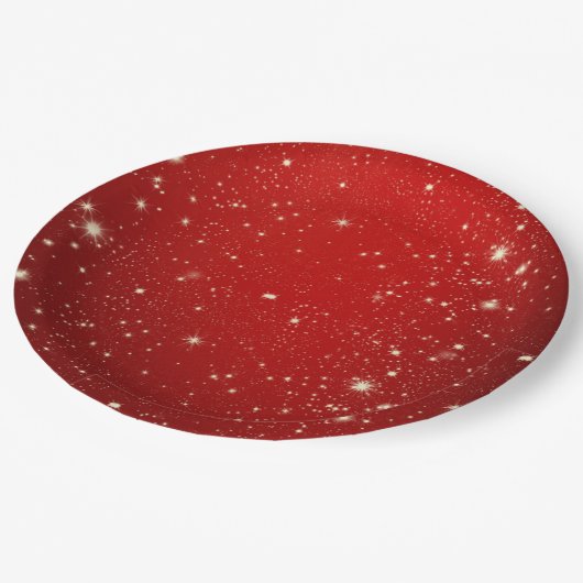 Assiettes En Carton Noël Red Twinkle (Angle)