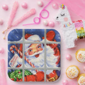 Assiettes En Carton Noël rétro Père Noël Fête de Noël (Fête)
