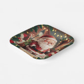 Assiettes En Carton Noël rétro Vintage personnalisé (Angulaire)