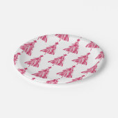 Assiettes En Carton Noël rose (Angle)