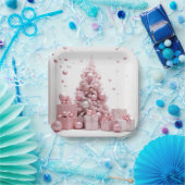 Assiettes En Carton noël rose (Fête)