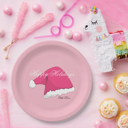 Assiettes En Carton Noël rose