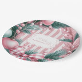 Assiettes En Carton Noël rose Coquette (Angle)