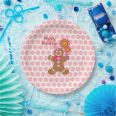 Assiettes En Carton Noël rose mignon Gingerbread Fille Fête (Fête)