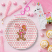 Assiettes En Carton Noël rose mignon Gingerbread Fille Fête (Fête)
