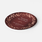 Assiettes En Carton Noël rose rose de Bourgogne gris or (Angle)