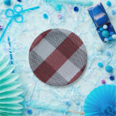 Assiettes En Carton Noël Rouge Buffalo Plaid Motif (Fête)