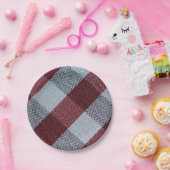 Assiettes En Carton Noël Rouge Buffalo Plaid Motif (Fête)