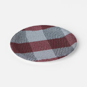 Assiettes En Carton Noël Rouge Buffalo Plaid Motif (Angle)