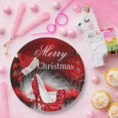 Assiettes En Carton Noël Rouge High talon fête Noël chapeau (Fête)