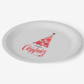 Assiettes En Carton Noël Rouge moderne Holiday (Angle)