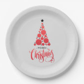 Assiettes En Carton Noël Rouge moderne Holiday (Devant)