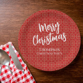 Assiettes En Carton Noël Rouge traditionnel Simple Elégant hiver