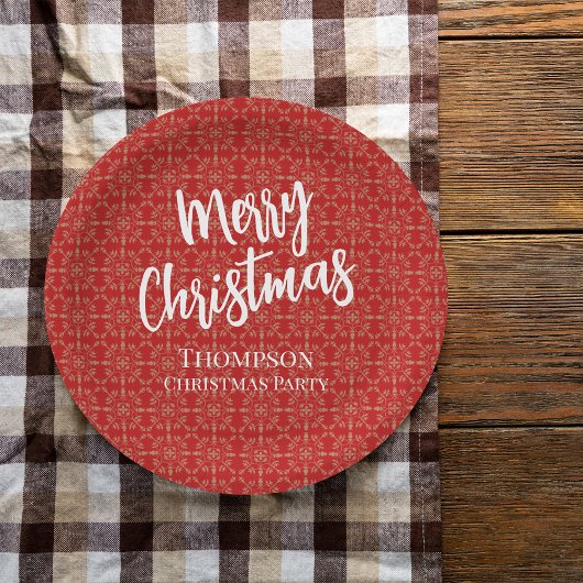 Assiettes En Carton Noël Rouge traditionnel Simple Elégant hiver