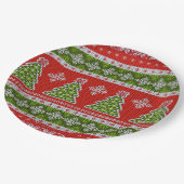 Assiettes En Carton Noël Rouge Vacances vertes élégant (Angle)