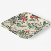 Assiettes En Carton Noël rouge vintage (Angulaire)