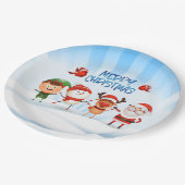 Assiettes En Carton Noël Rudolf Le renne et les amis (Angle)