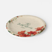 Assiettes En Carton Noël Russe Rouge Amaryllis (Angle)