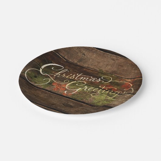 Assiettes En Carton Noël rustique (Angle)